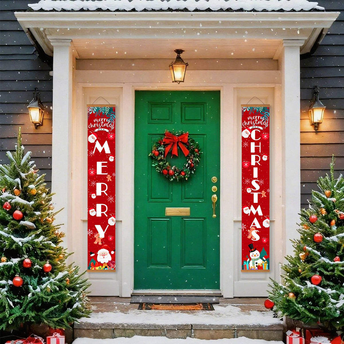 Red Christmas Lettering (Paint by Numbers Door Banners)