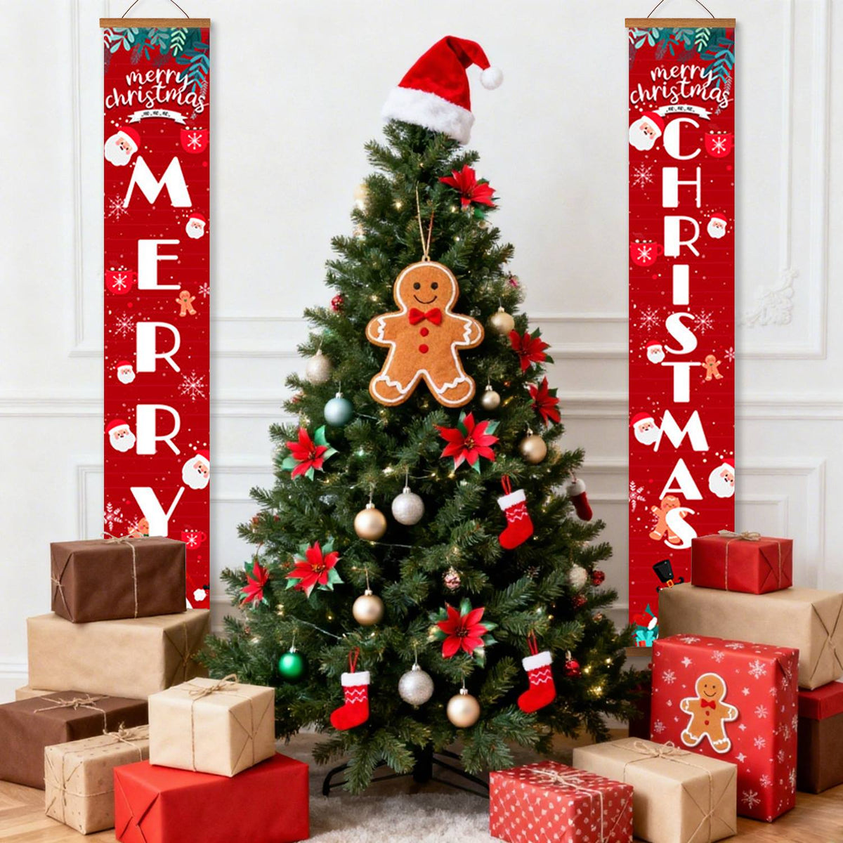 Red Christmas Lettering (Paint by Numbers Door Banners)
