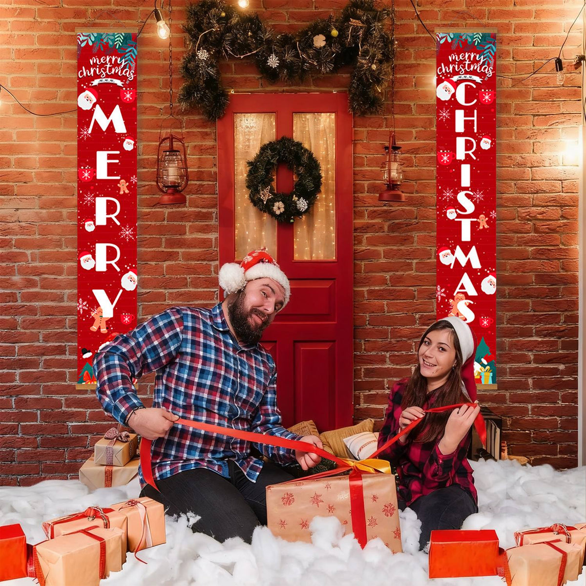 Red Christmas Lettering (Paint by Numbers Door Banners)