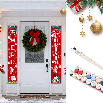 Red Christmas Lettering (Paint by Numbers Door Banners)