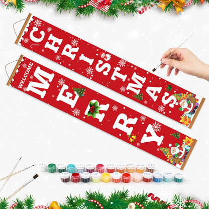 Welcome Merry Christmas (Paint by Numbers Door Banners)