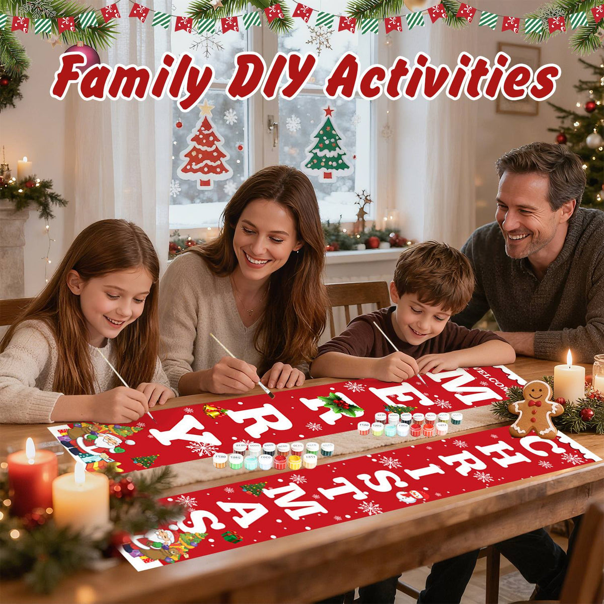 Welcome Merry Christmas (Paint by Numbers Door Banners)