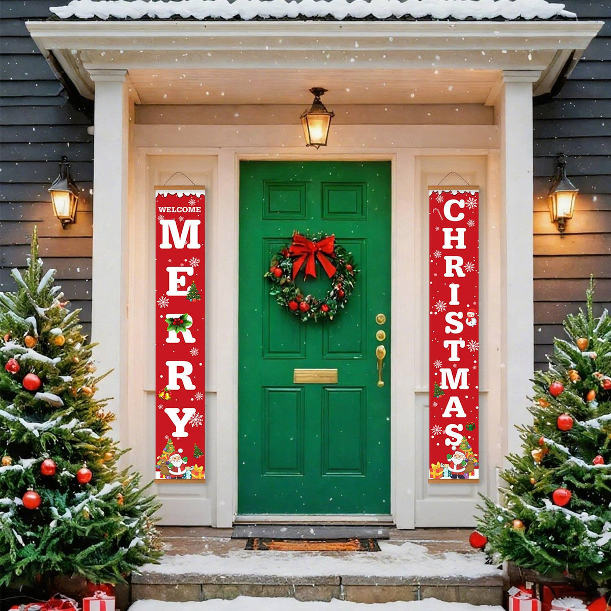 Welcome Merry Christmas (Paint by Numbers Door Banners)