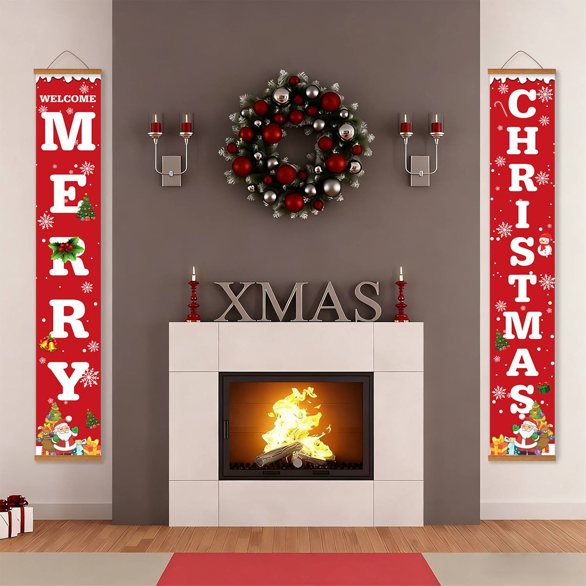 Welcome Merry Christmas (Paint by Numbers Door Banners)