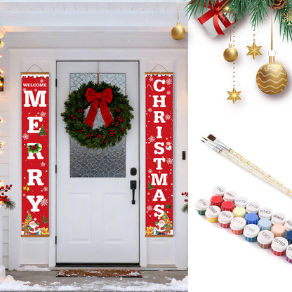 Welcome Merry Christmas (Paint by Numbers Door Banners)