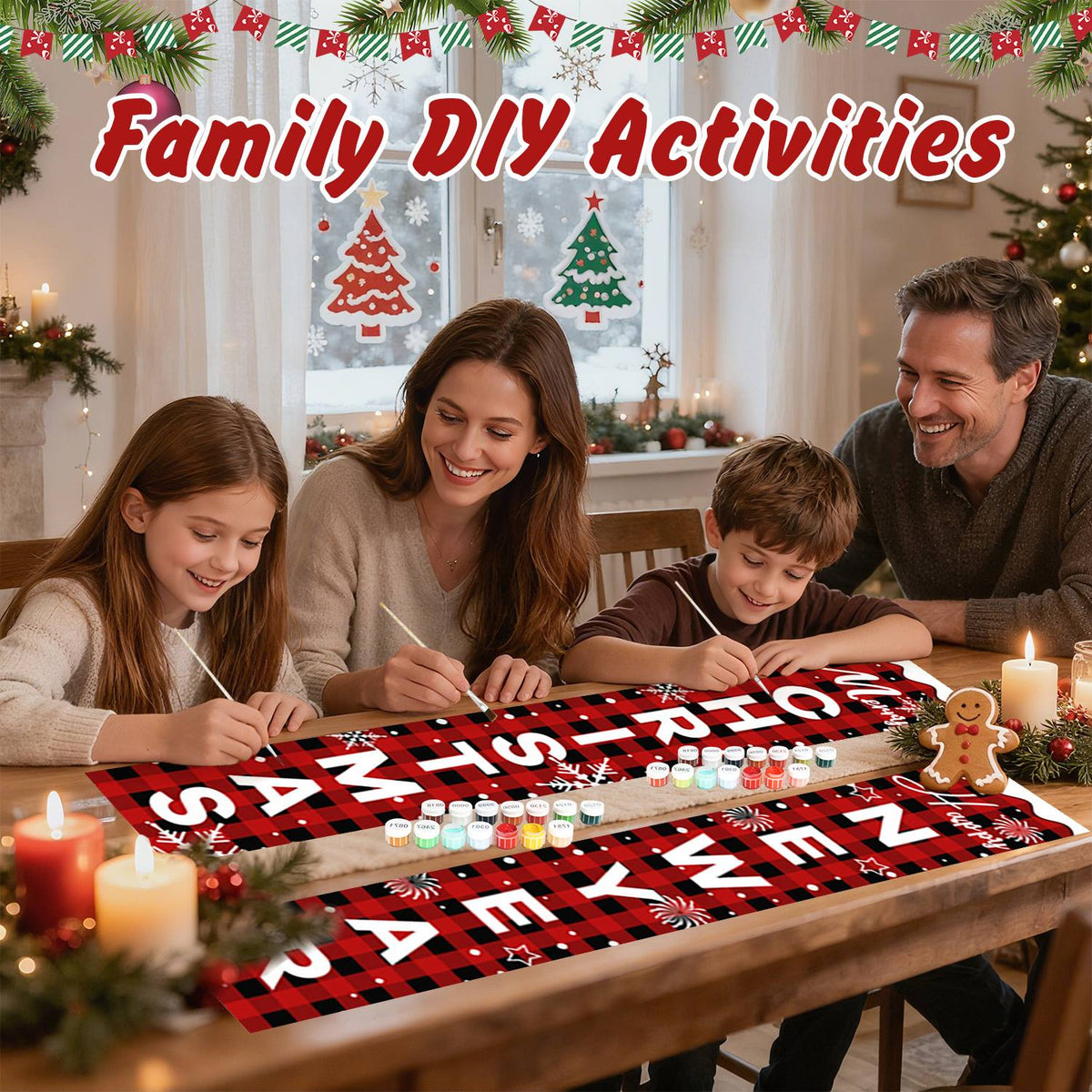 Plaid Christmas and New Year (Paint by Numbers Door Banners)