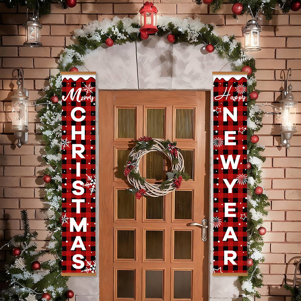 Plaid Christmas and New Year (Paint by Numbers Door Banners)