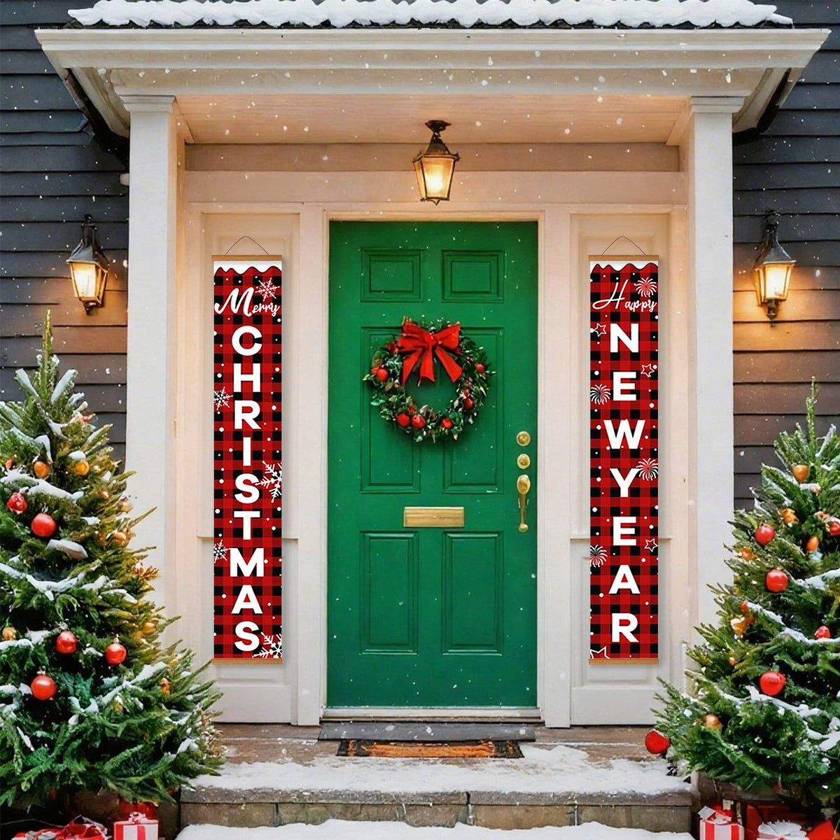 Plaid Christmas and New Year (Paint by Numbers Door Banners)