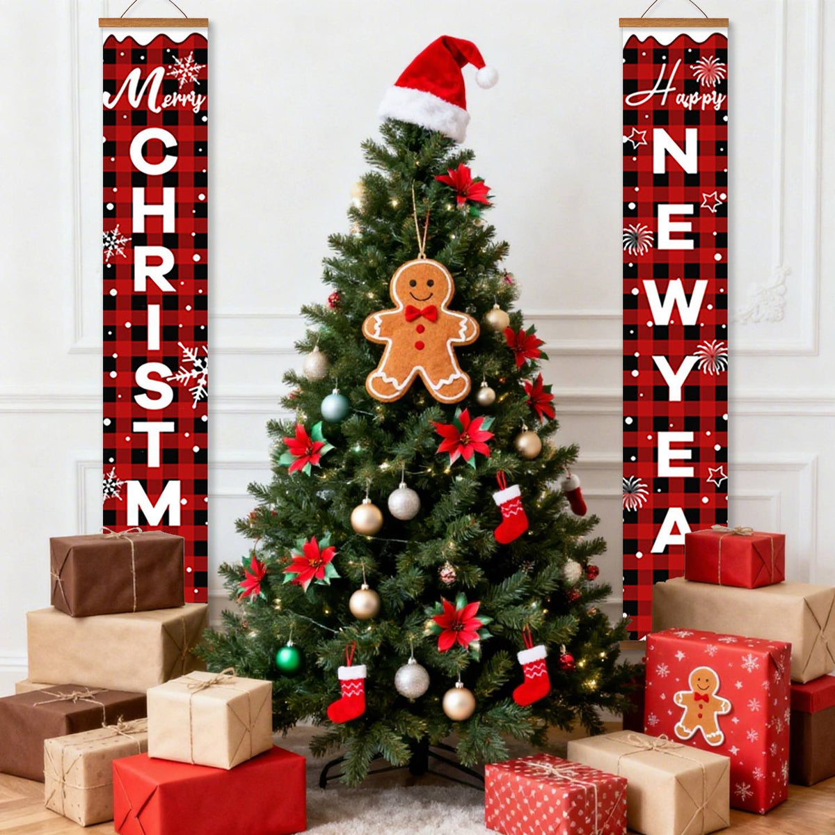 Plaid Christmas and New Year (Paint by Numbers Door Banners)