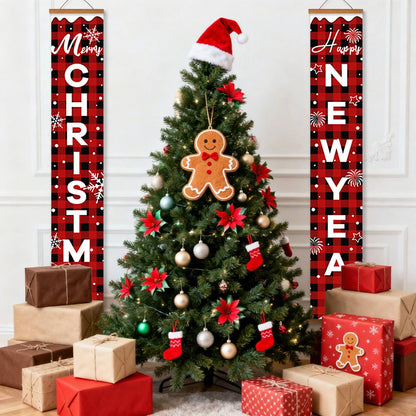 Plaid Christmas and New Year (Paint by Numbers Door Banners)