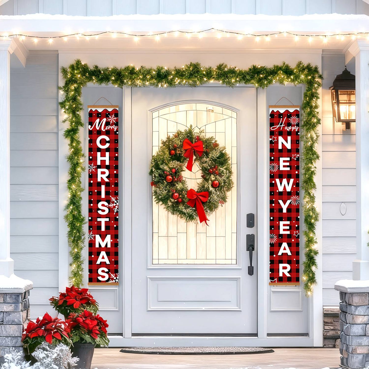 Plaid Christmas and New Year (Paint by Numbers Door Banners)