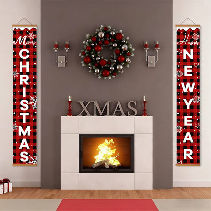 Plaid Christmas and New Year (Paint by Numbers Door Banners)