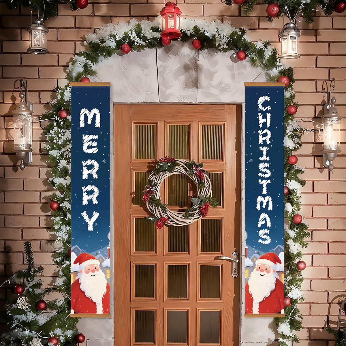 Blue Santa Greetings (Paint by Numbers Door Banners)