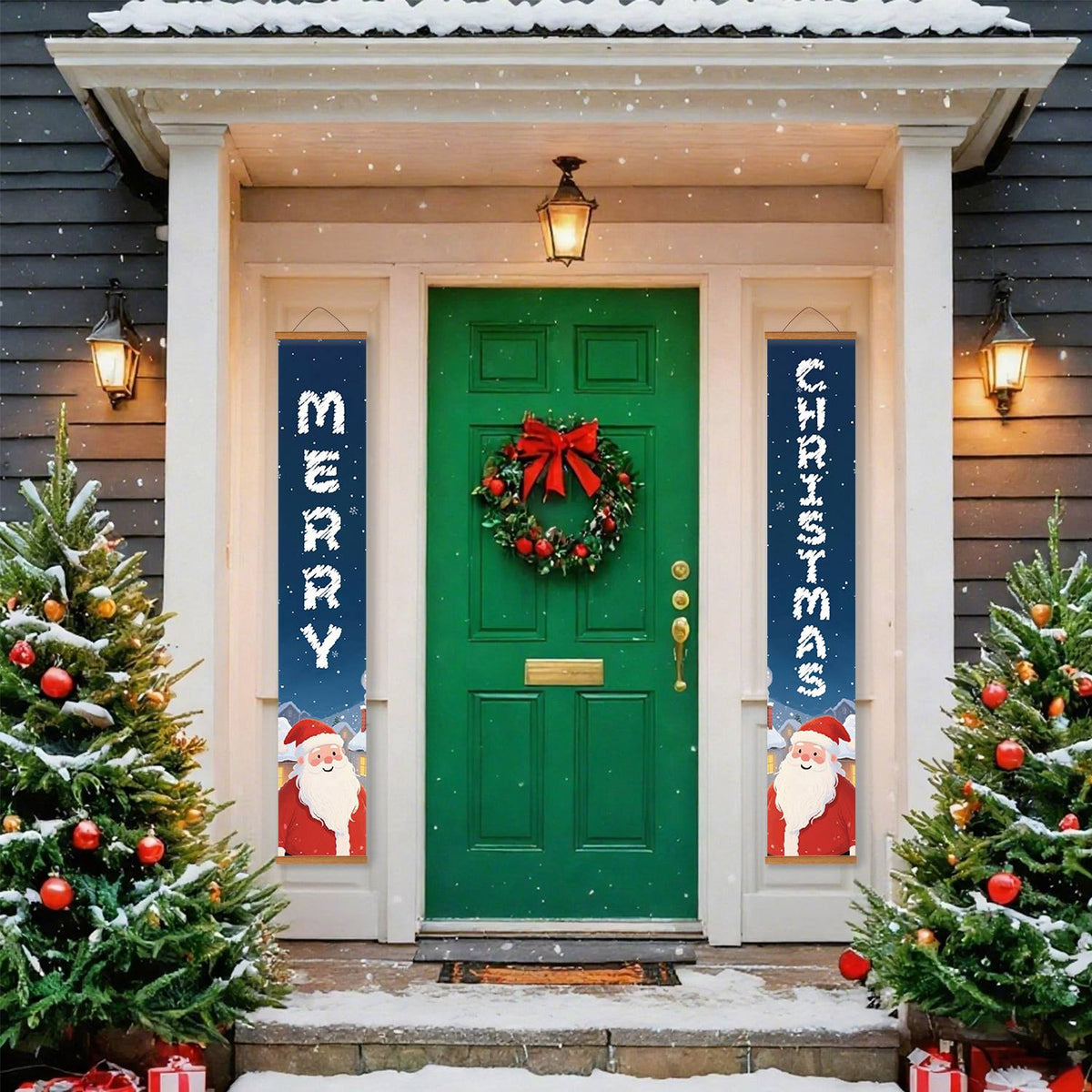 Blue Santa Greetings (Paint by Numbers Door Banners)