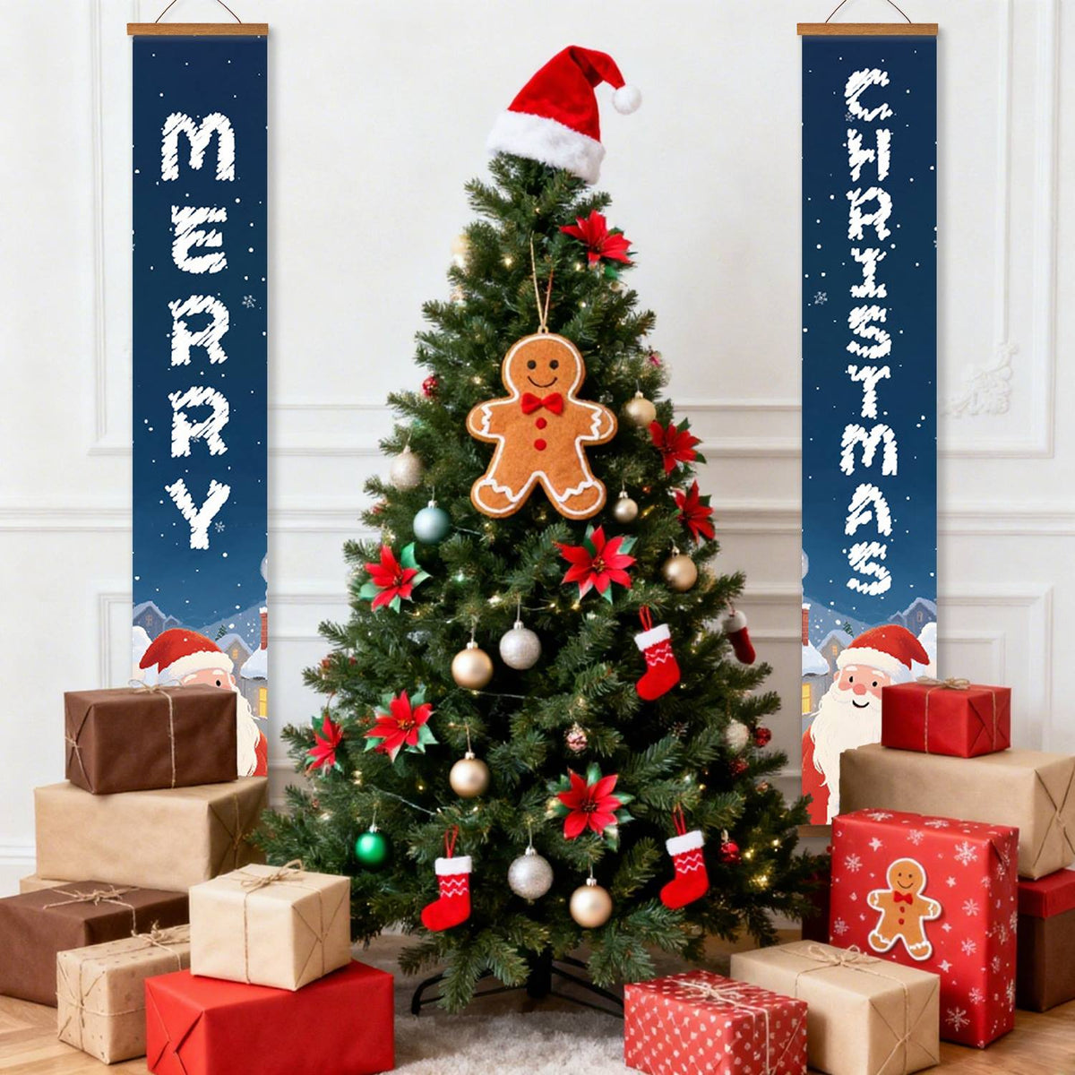 Blue Santa Greetings (Paint by Numbers Door Banners)