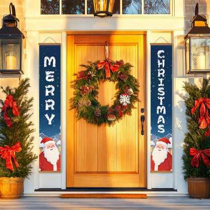 Blue Santa Greetings (Paint by Numbers Door Banners)