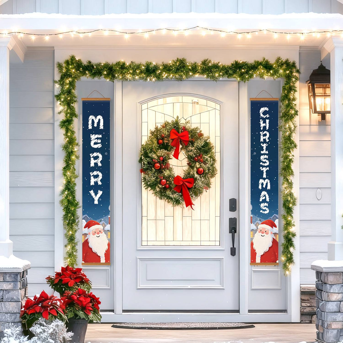 Blue Santa Greetings (Paint by Numbers Door Banners)
