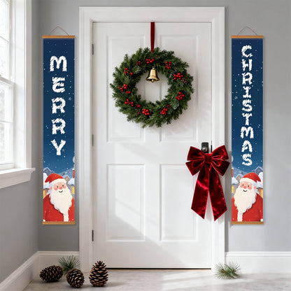 Blue Santa Greetings (Paint by Numbers Door Banners)
