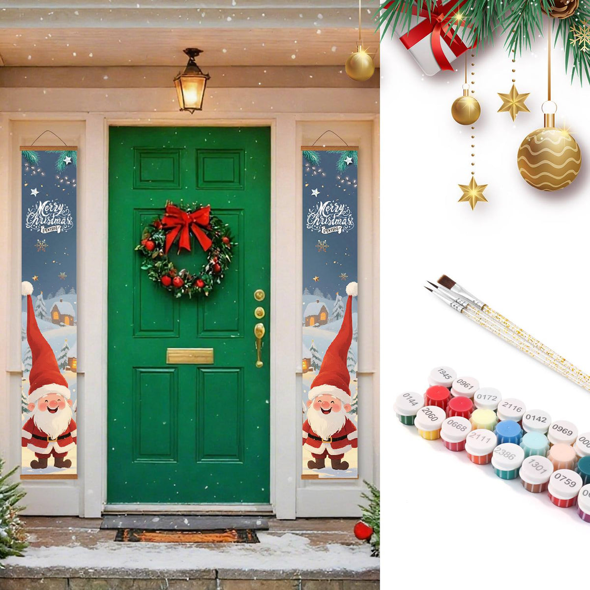 Winter Gnome Santa (Paint by Numbers Door Banners)