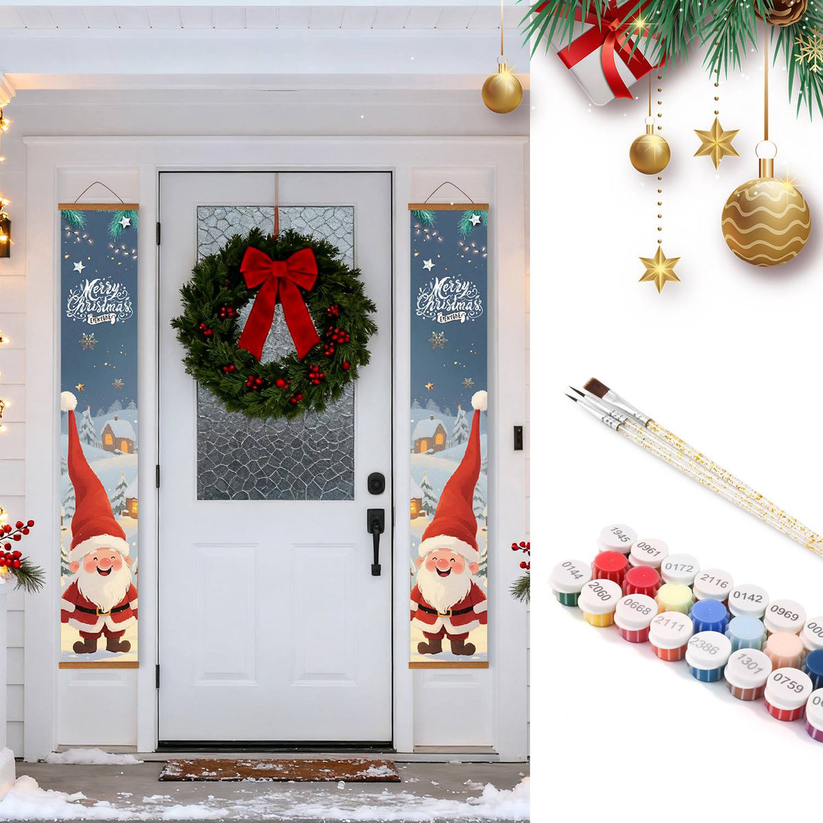 Winter Gnome Santa (Paint by Numbers Door Banners)