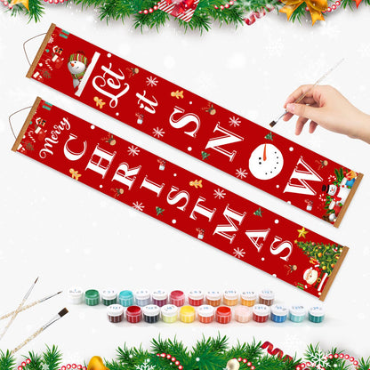Merry Christmas and Let It Snow (Paint by Numbers Door Banners)