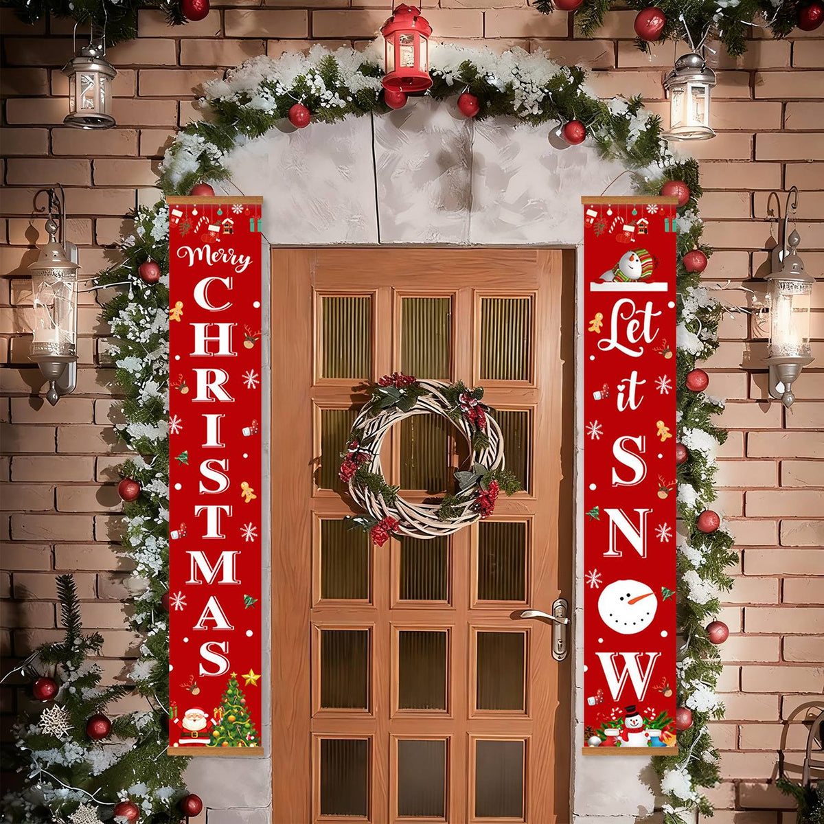 Merry Christmas and Let It Snow (Paint by Numbers Door Banners)