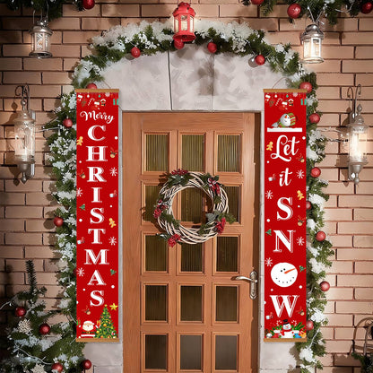 Merry Christmas and Let It Snow (Paint by Numbers Door Banners)