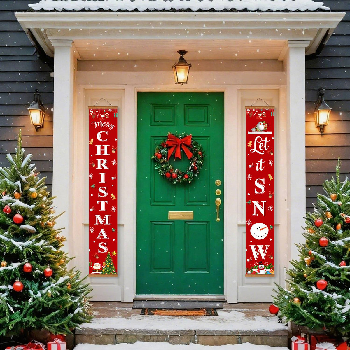 Merry Christmas and Let It Snow (Paint by Numbers Door Banners)