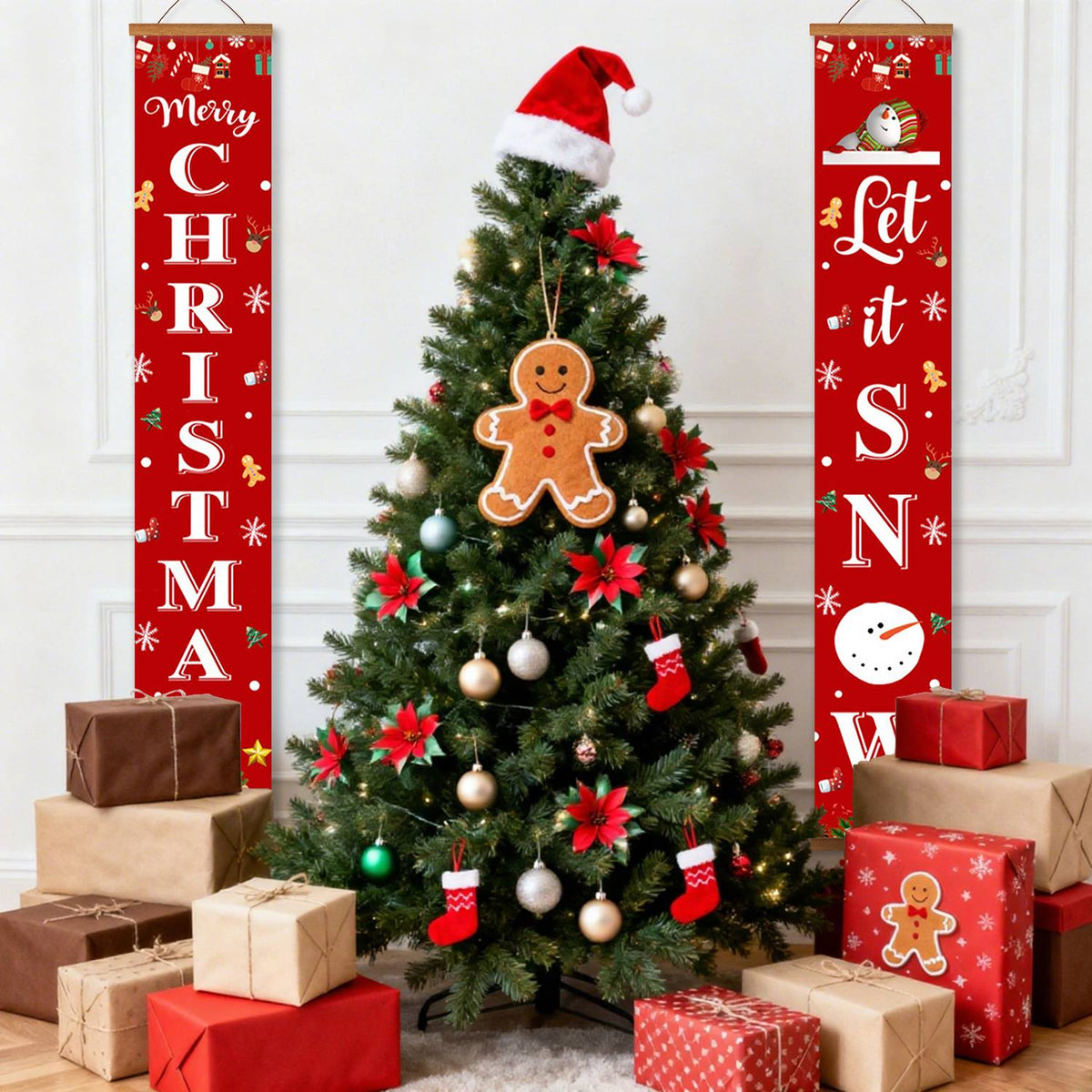 Merry Christmas and Let It Snow (Paint by Numbers Door Banners)