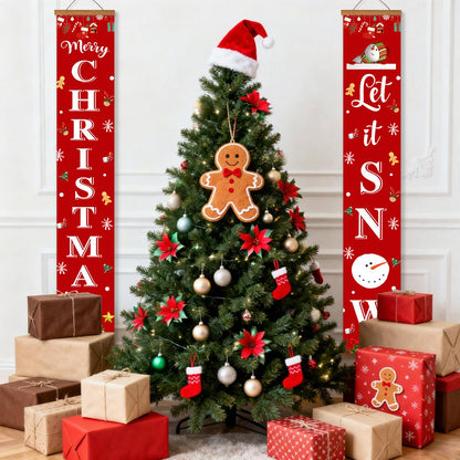 Merry Christmas and Let It Snow (Paint by Numbers Door Banners)