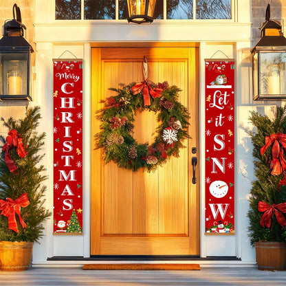 Merry Christmas and Let It Snow (Paint by Numbers Door Banners)