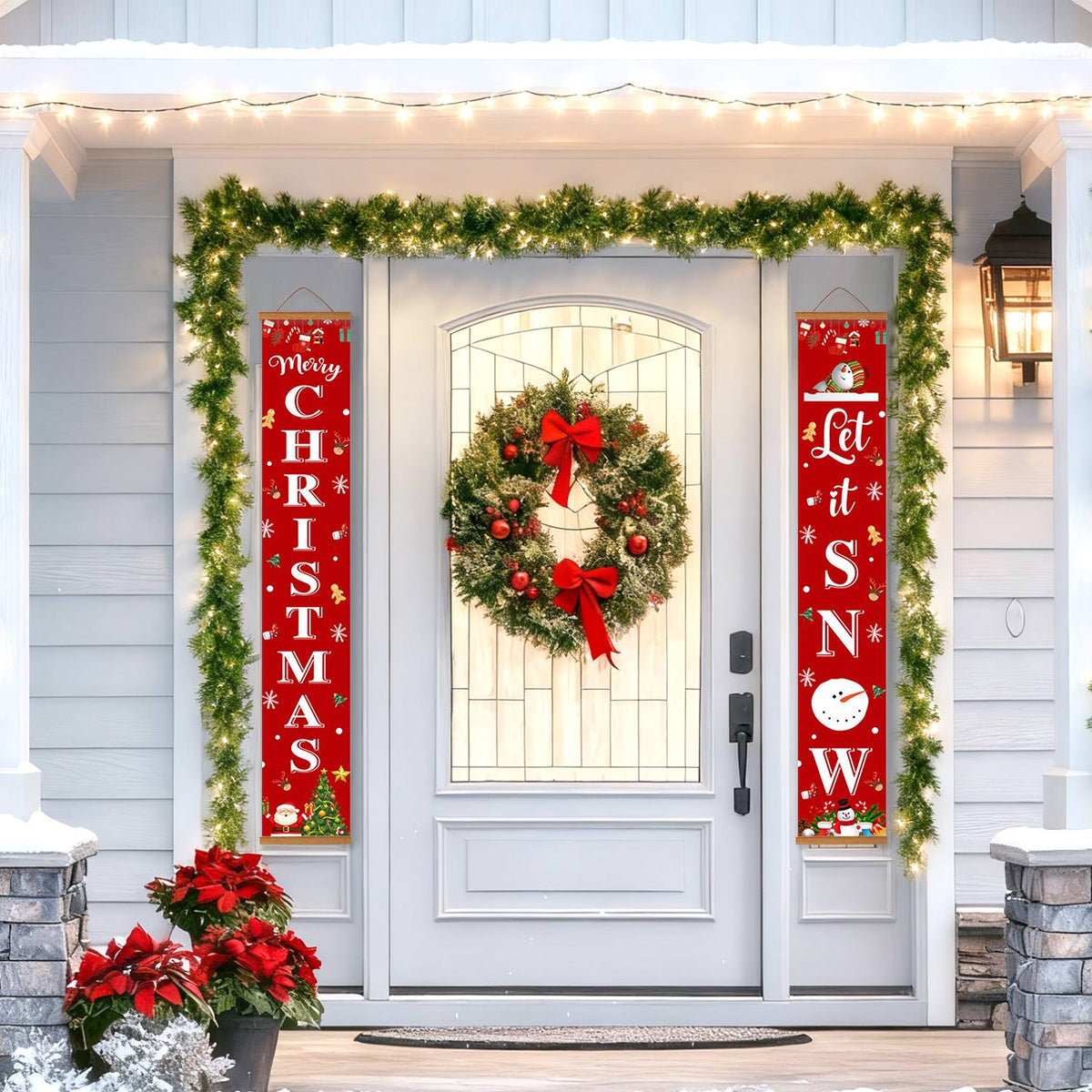 Merry Christmas and Let It Snow (Paint by Numbers Door Banners)