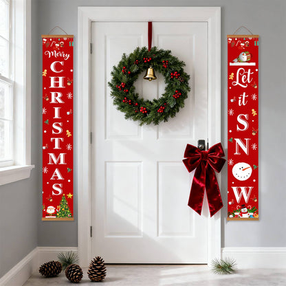 Merry Christmas and Let It Snow (Paint by Numbers Door Banners)