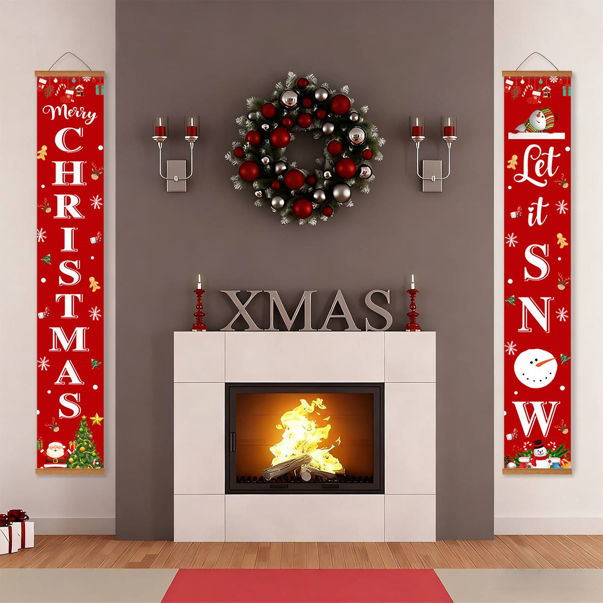Merry Christmas and Let It Snow (Paint by Numbers Door Banners)