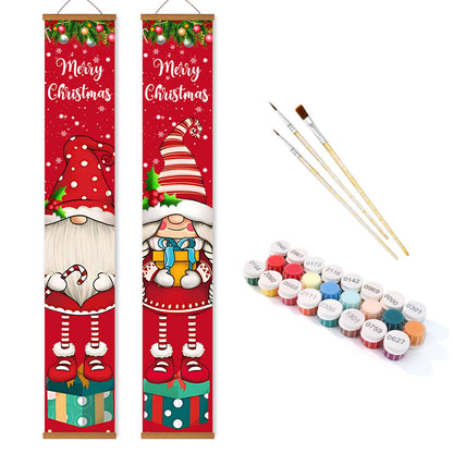 Christmas Gnomes and Gifts (Paint by Numbers Door Banners)