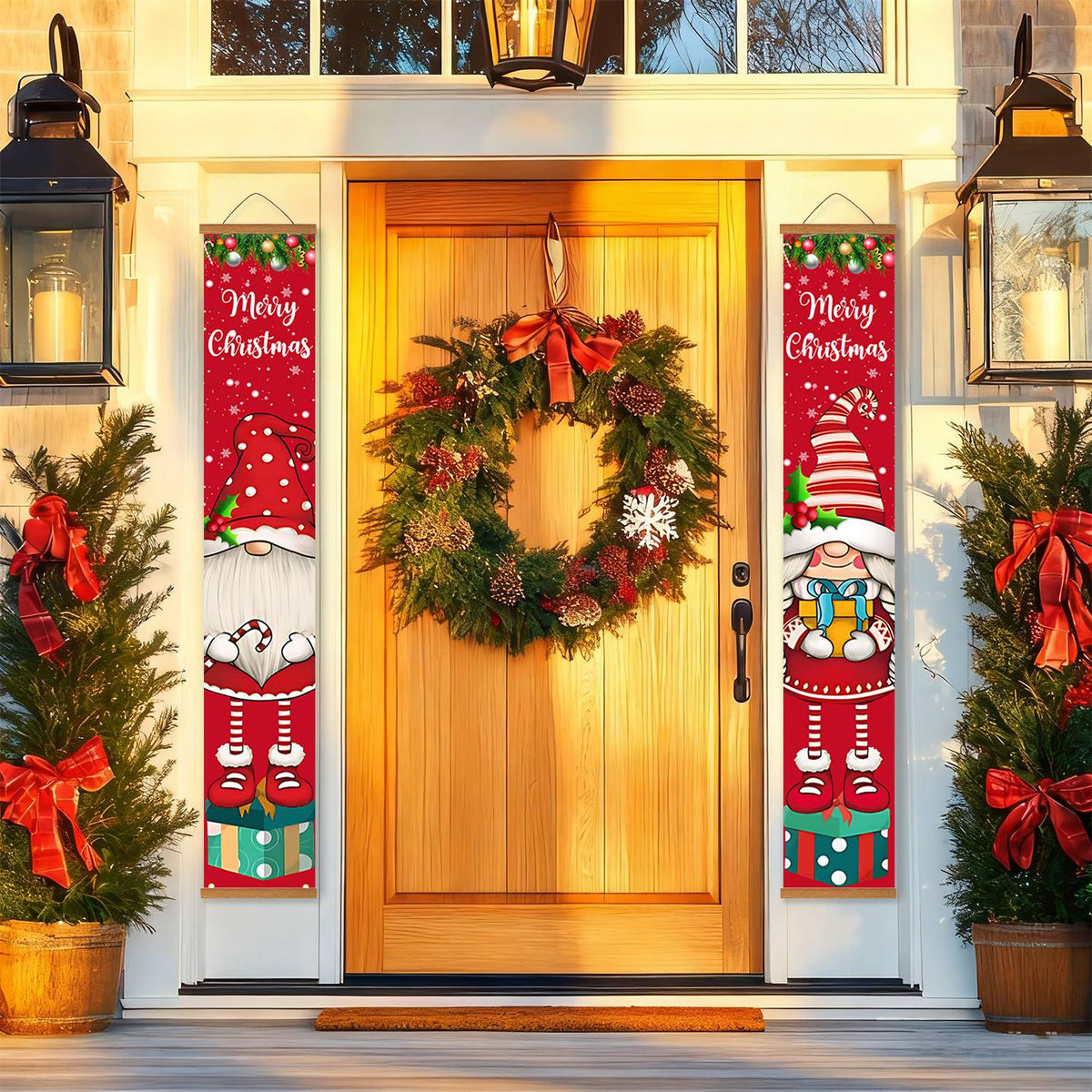Christmas Gnomes and Gifts (Paint by Numbers Door Banners)