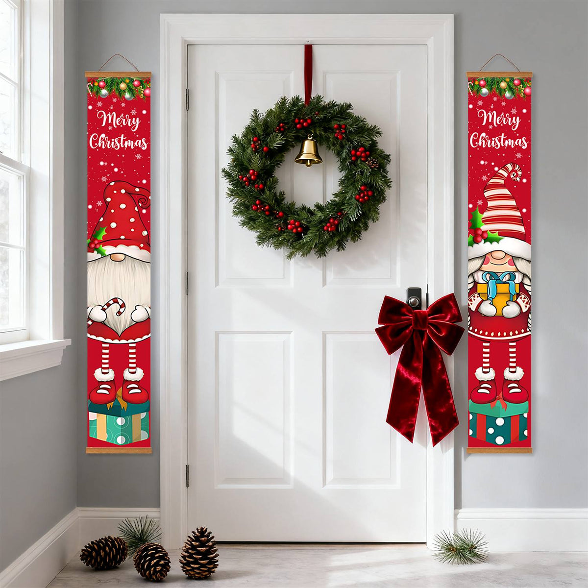 Christmas Gnomes and Gifts (Paint by Numbers Door Banners)