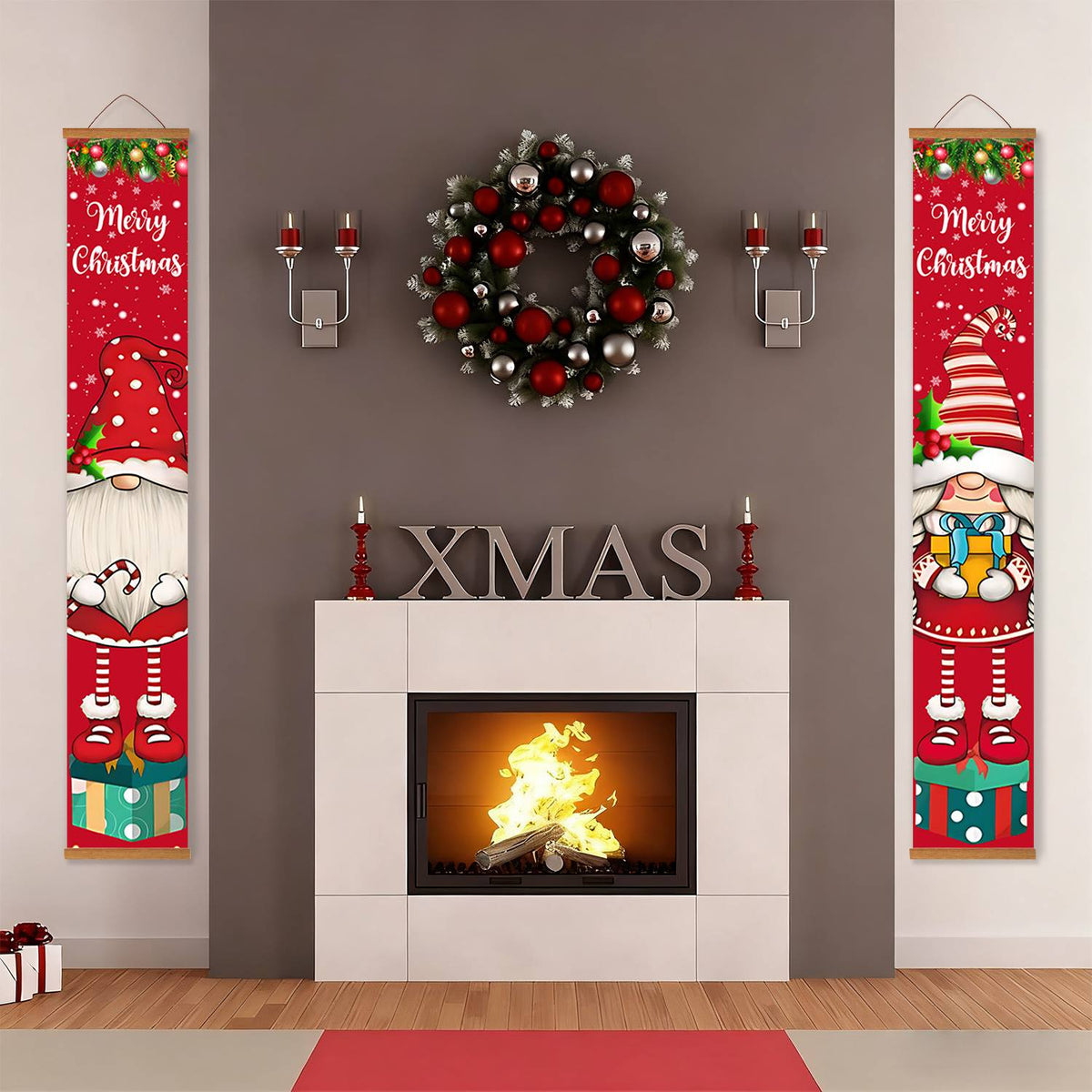 Christmas Gnomes and Gifts (Paint by Numbers Door Banners)