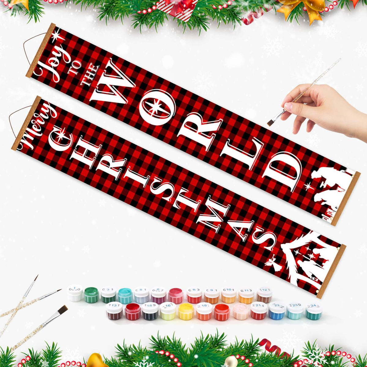 Joy to the World (Paint by Numbers Door Banners)