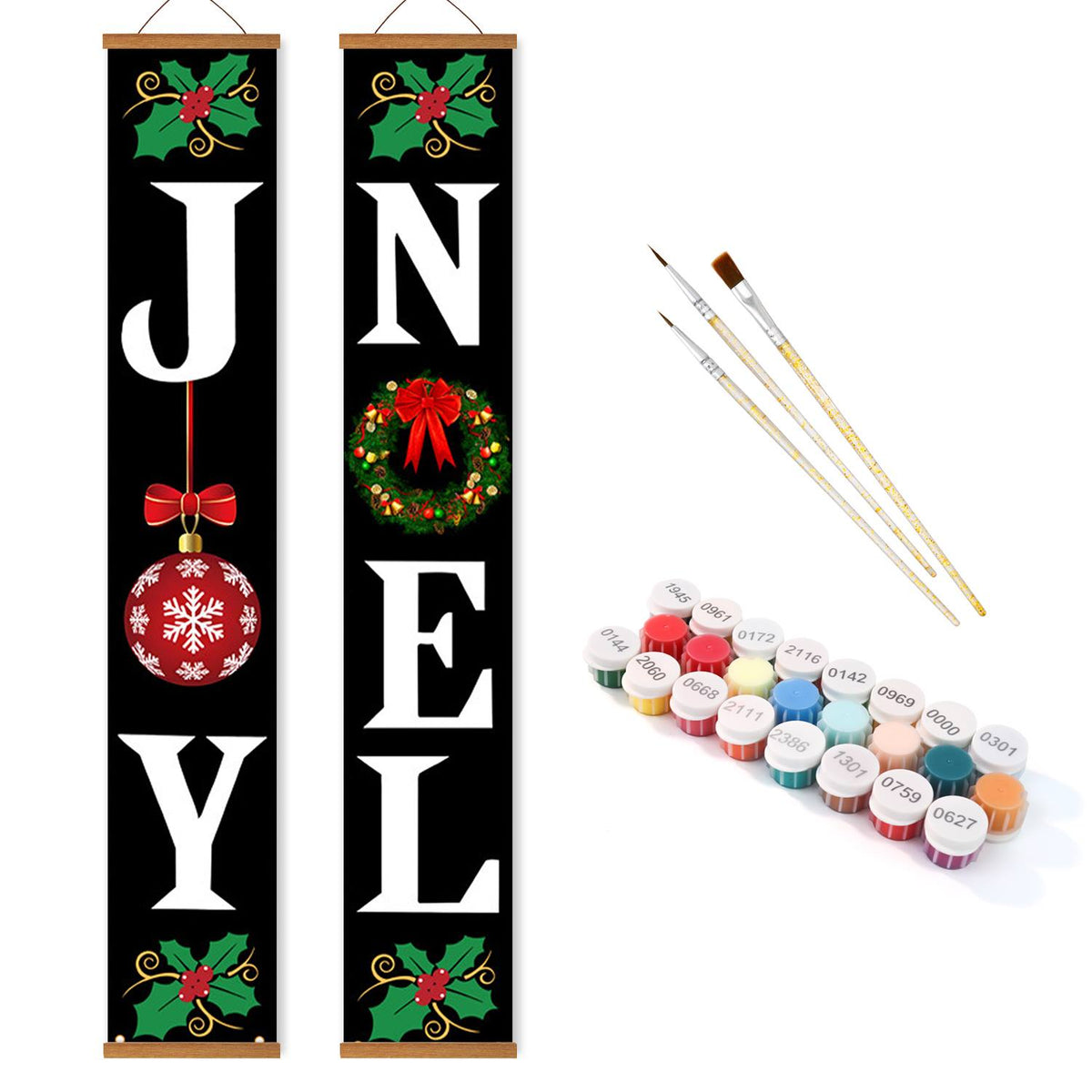 Black Joy and Noel (Paint by Numbers Door Banners)