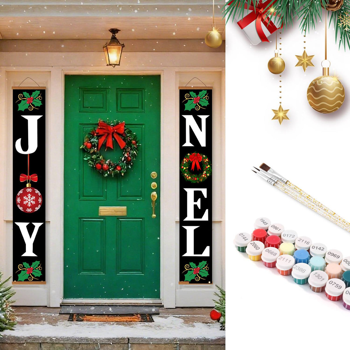 Black Joy and Noel (Paint by Numbers Door Banners)