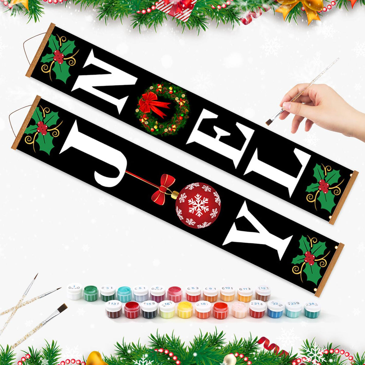 Black Joy and Noel (Paint by Numbers Door Banners)