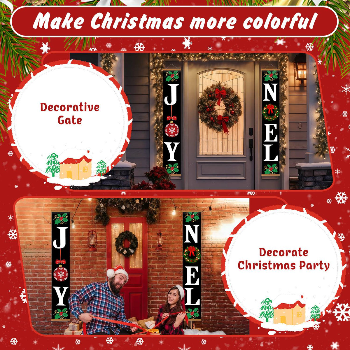 Black Joy and Noel (Paint by Numbers Door Banners)