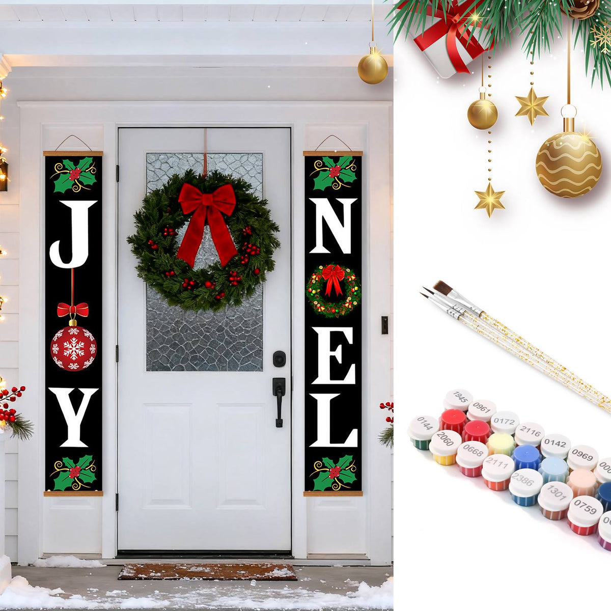 Black Joy and Noel (Paint by Numbers Door Banners)