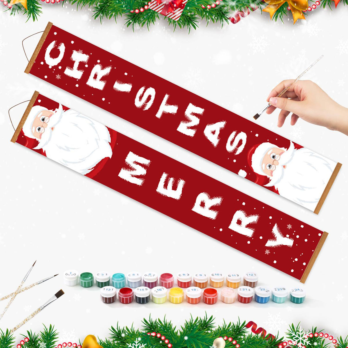 Santa Merry Christmas (Paint by Numbers Door Banners)