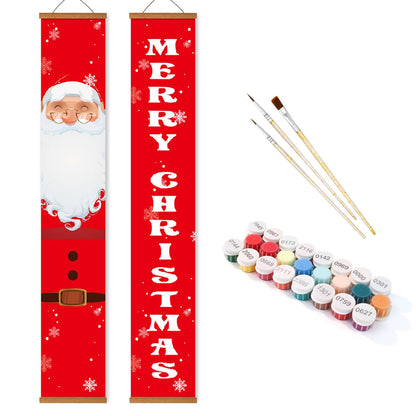 Santa on Red (Paint by Numbers Door Banners)