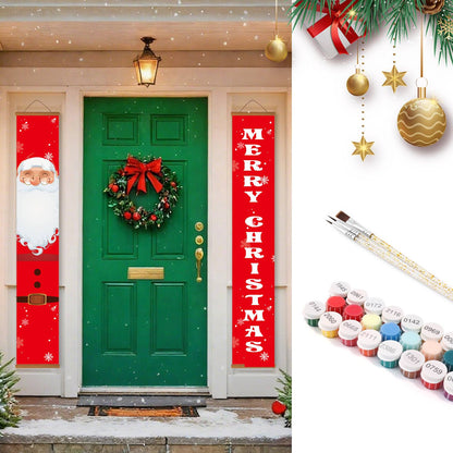 Santa on Red (Paint by Numbers Door Banners)