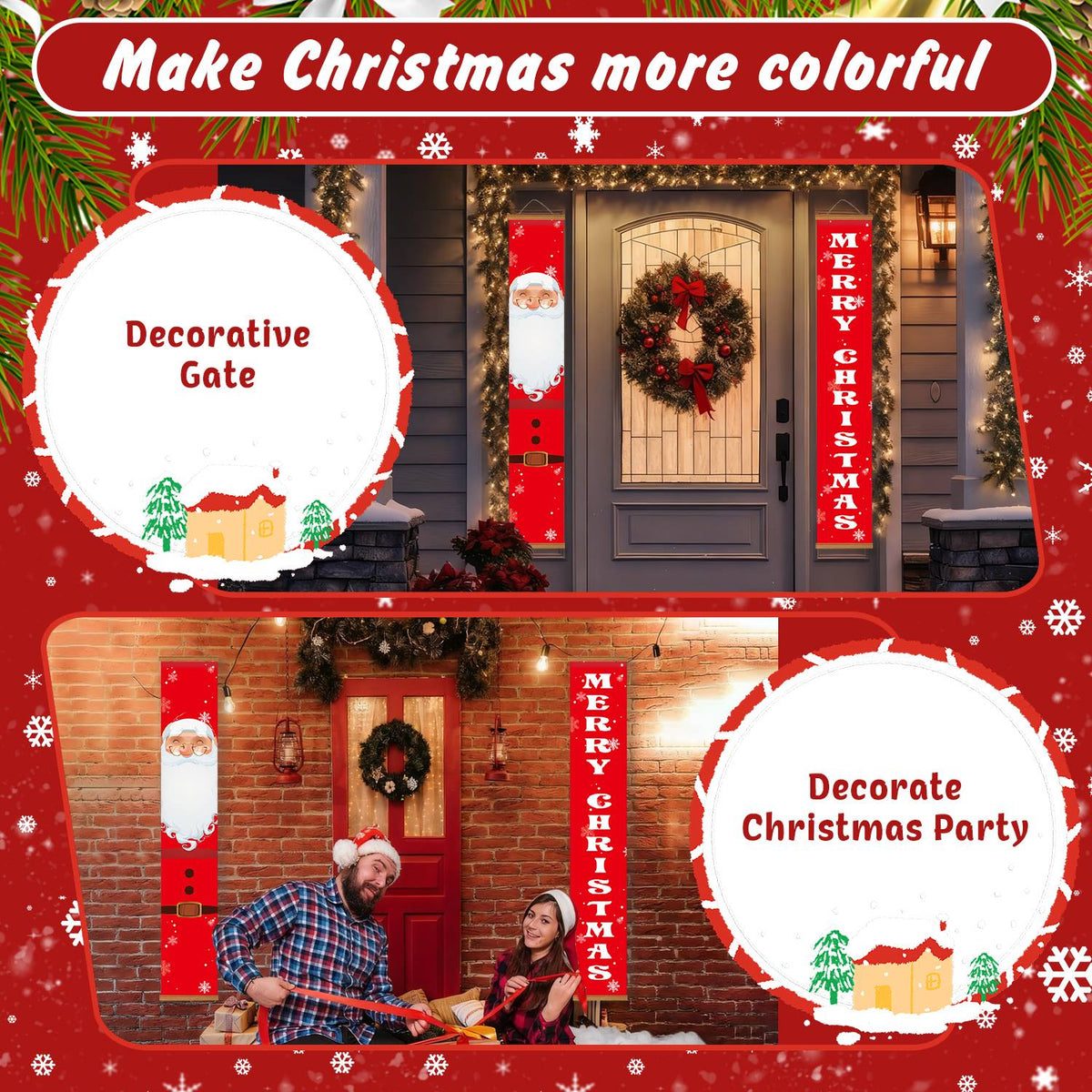 Santa on Red (Paint by Numbers Door Banners)