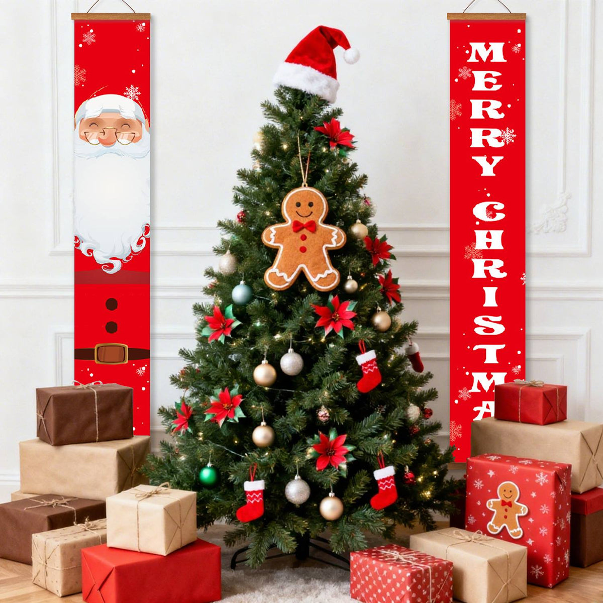 Santa on Red (Paint by Numbers Door Banners)