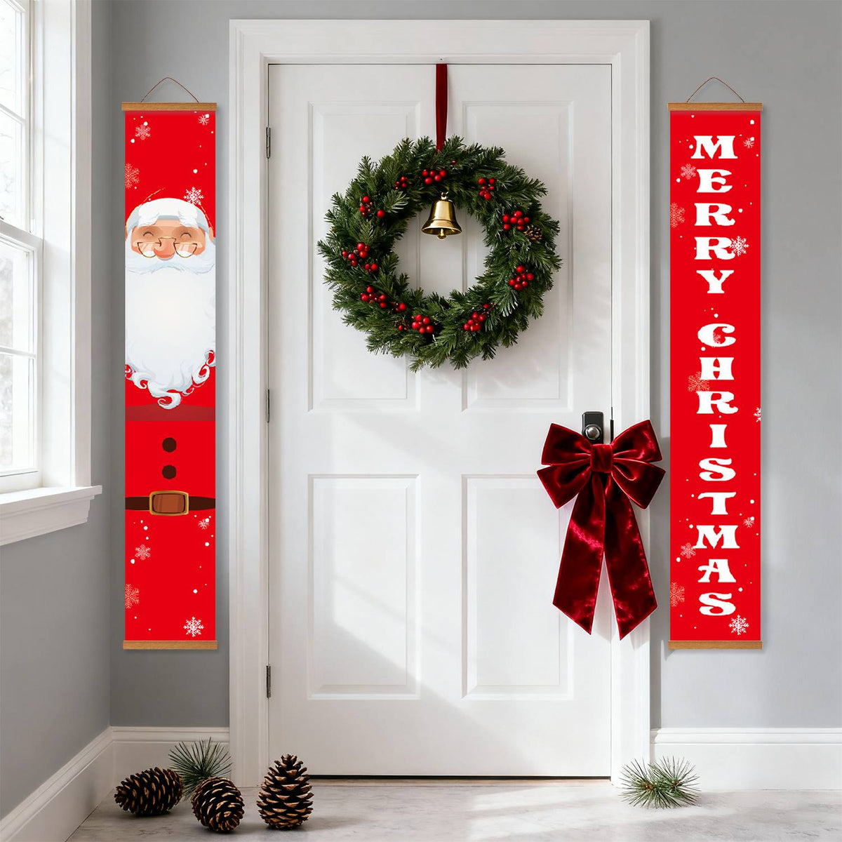 Santa on Red (Paint by Numbers Door Banners)